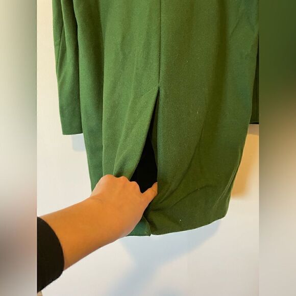 Something Navy Wool Blend Double Breasted Coat Green Women’s - Picture 10 of 14